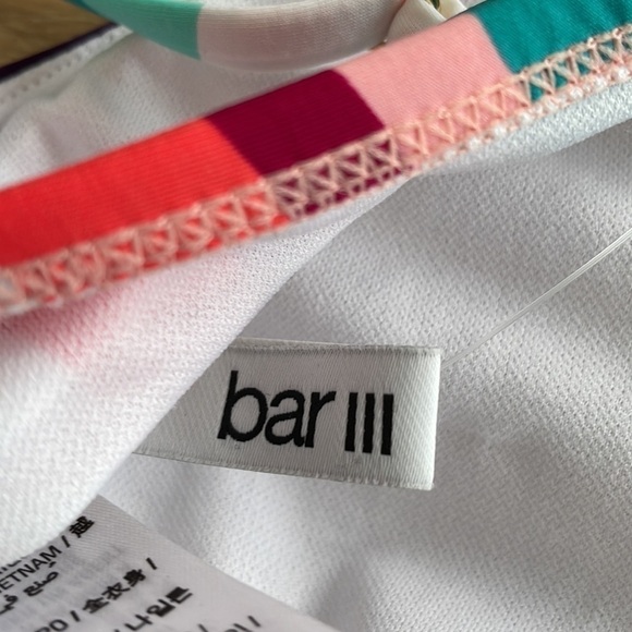 NWT Bar III MULTI Waves Printed Strappy Bralette Bikini Swim Top - Picture 4 of 5